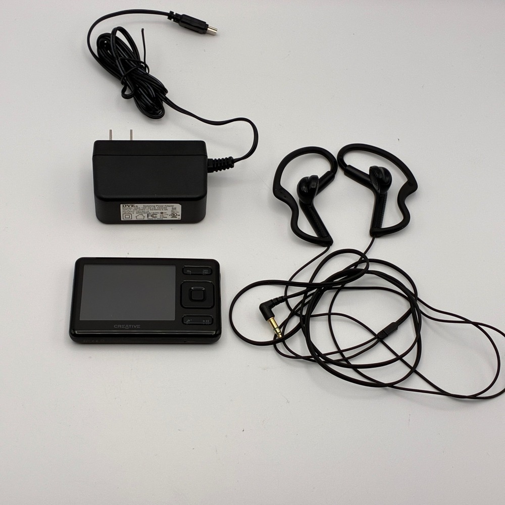 Creative Zen MP3 Player Black Bundle with Sony Headphones and Charger